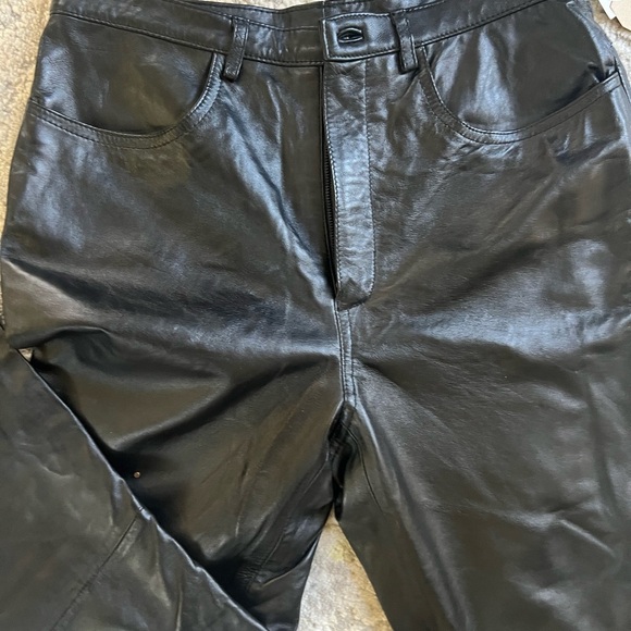 NWT Genuine Leather Pants Size 8 High Waist - Picture 5 of 6